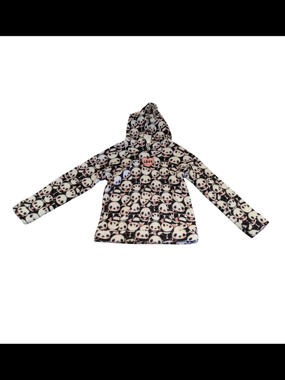EUC Lily Bleu Girls 6x Ellie Panda Plush Hoodie